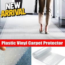 Heavy Duty Clear Vinyl Carpet Protector Floor Mat Non Slip Runner Home, Office