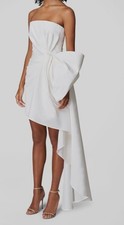 $2990 Carolina Herrera Women Ivory Bow Strapless Silk Mini Dress Size 10