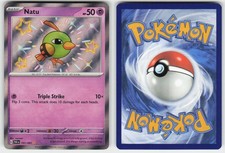 NATU 151/091 HOLO SHINY RARE PALDEAN FATES POKEMON NM
