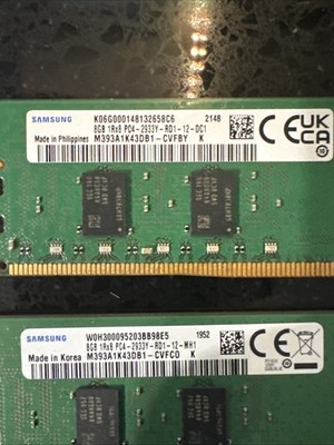 メモリー Samsung DDR4 2933 16GB(8GBx2) Samsung 16GB — 2 X 8GB 1Rx8 PC4-2933Y- Server Desktop RAM | eBay