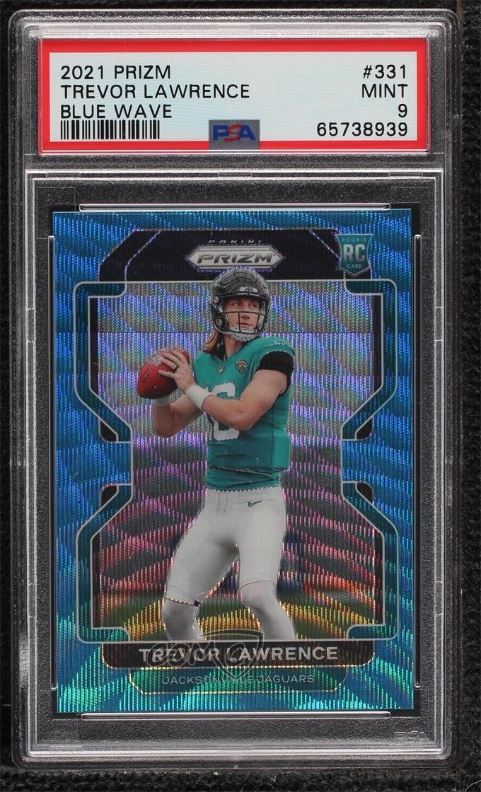 2021 Panini Prizm Rookie Blue Wave 62/199 Trevor Lawrence #331 PSA 9 MINT oh8