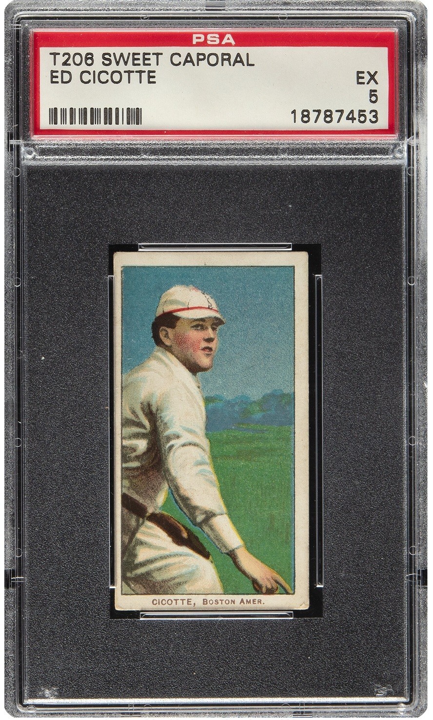 1909-11 T206 Ed Cicotte Sweet Caporal 350/30 PSA 5 EX Black Sox Red Sox