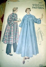  LOVELY VTG 1940s ROBE VOGUE Sewing Pattern SMALL