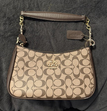 Coach Signature Monogram Brown/Beige Small Cr...