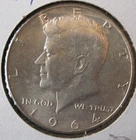 1964 Kennedy Half Dollar, 90% Silver, Uncirculated