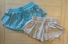 Lot of 2 Butterfly Shorts Womens Size Small Blue  White Flowy Athletic Shorts