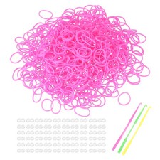 1800 Pcs Loom Rubber Bands Kit with 75 Pcs S-Clips 3-Hooks, Pink