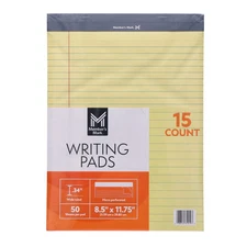 Member's Mark Legal Writing Pad - Perforated Canary 15-Pack Free Shipping