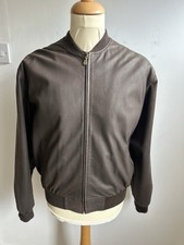 Marks & Spencer Men's Leather Bomber Jacket Size Small
