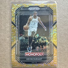 Panini 2022-23 Prizm Monopoly Kevin Durant #7 Gold Money Shimmer Prizm /500 Nets