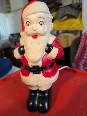 Vintage Christmas Blow-Mold Santa Claus by NAN-SAN IND. night light 10  Works!