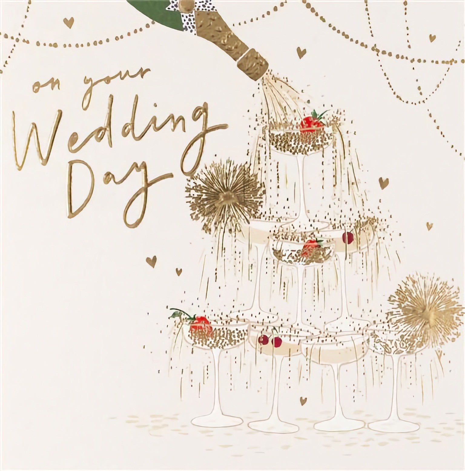On Your Wedding Day Premium Card Champagne Mum Dad Son Daughter Brother Sister