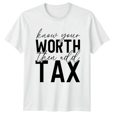 Know Your Worth Then Add T-Shirt Empowerment Geburtstag Geschenk für Sie und Ihn