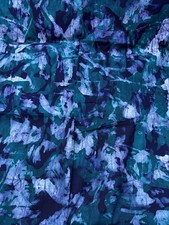 Blue Green White Batik Cotton Fabric 39 X 73 Unwashed Mid Weight