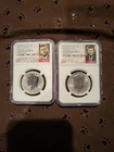 2018 S 50C SILVER REVERSE PROOF SET KENNEDY HALF DOLLAR 2 COINS NGC REVERSE PR69