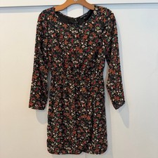 J. Crew Mercantile Women's Dress Floral Black Scoop Neck Boho Cottagecore SZ 2