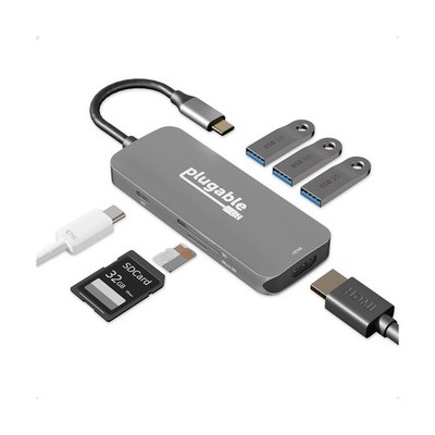 Steckbarer USB-C 7-in-1 Hub Adapter Thunderbolt
