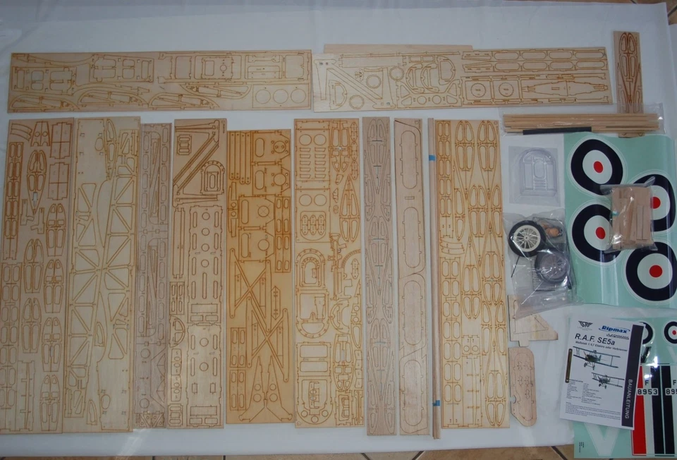 RC RAF SE5A 1200mm Doppeldecker Jagdflugzeug CNC-Holzbaukasten warbird 3-4S 10cc - Bild 3 von 4