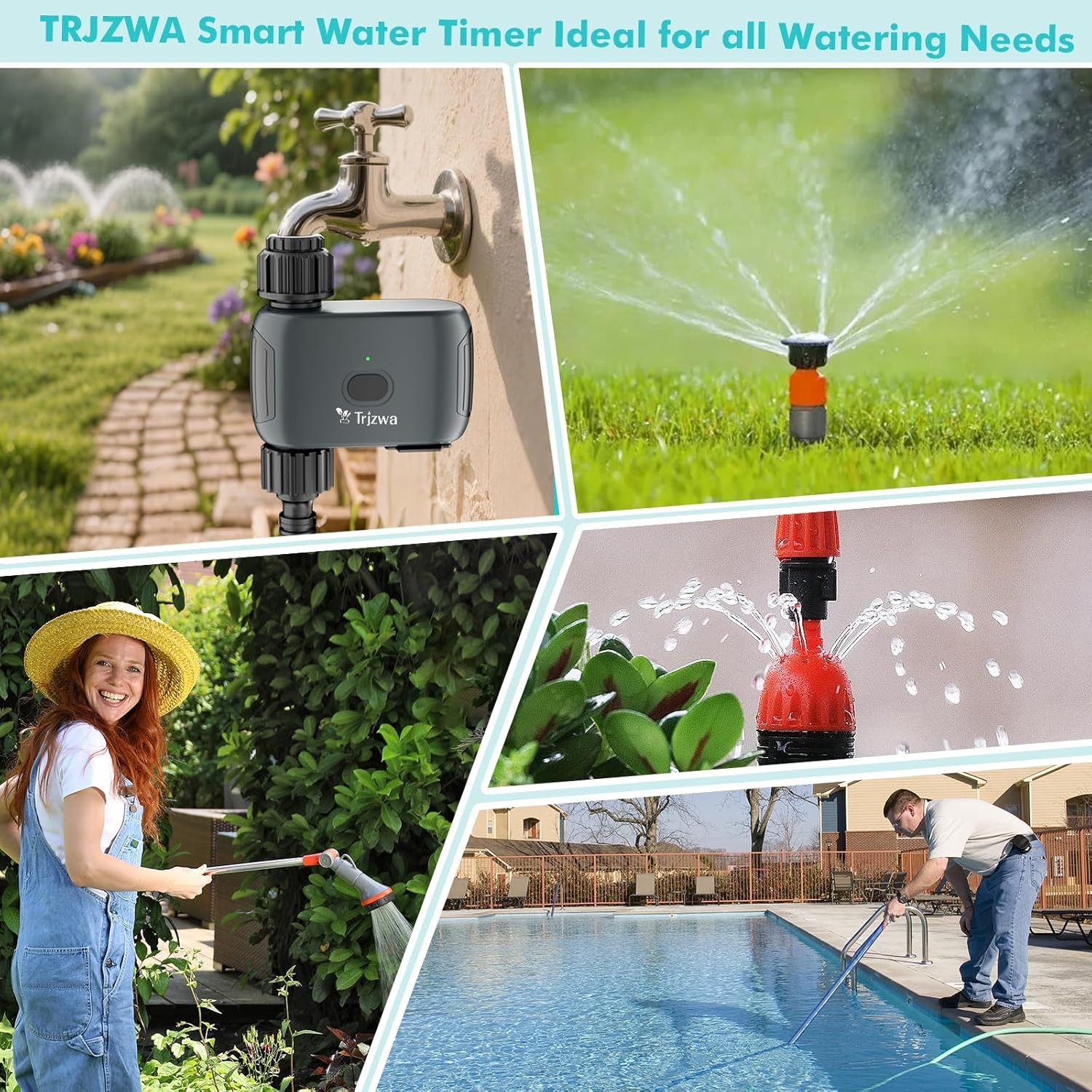 Smart Water Timer for Garden Hose-WiFi Enabled, Alexa/Google,Automatic Sprinkler