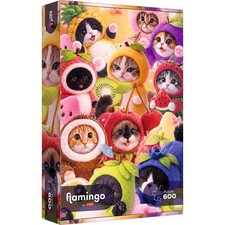 Puzzle 600 element&oacute;w Flamingo Owocowe Kotki TREFL 12203 TR TREFL