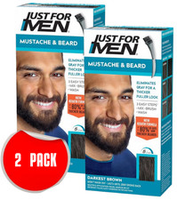 Just For Men M-50 Darkest Brown Mustache/Beard Coloring for Gray Hair - 2 PACK