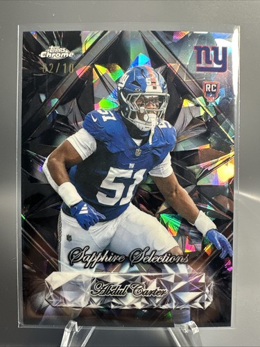 ABDUL CARTER 2025 TOPPS CHROME SAPPHIRE SELECTIONS ROOKIE BLACK  2/10