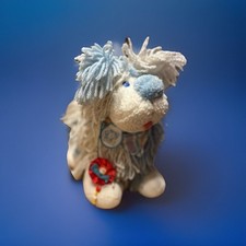 VINTAGE Fluppy Dogs Plush Puppy W Collar Kenner Shaggy Blue White