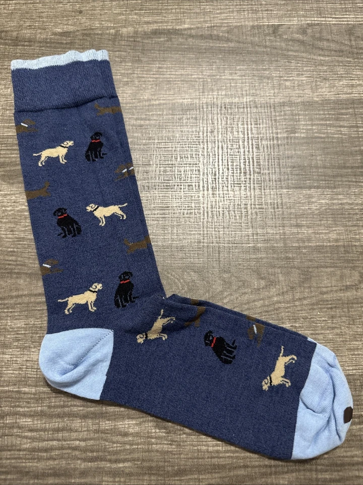 Calcetines de vestir Johnston & Murphy perros azules talla única mezcla de algodón Pima nuevos Foto 2 de 4