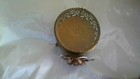 VTG 50-60's Gold Filigree Ormolu Jewelry Casket Glass Lidded Footed Trinket Box — photo 2
