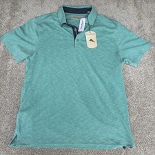 Tommy Bahama Men's Medium Atlantis Teal Polo NWT