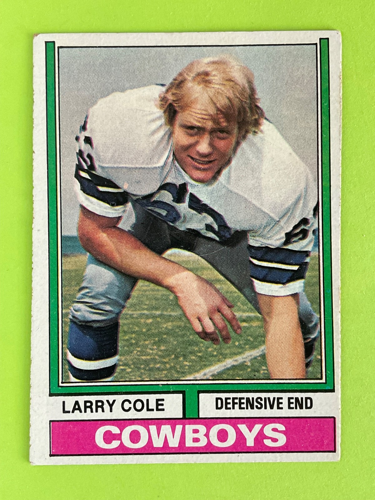 Larry Cole 1974 Topps Rookie Football Card #478 - Dallas Cowboys Defensive End