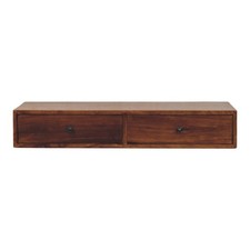 2 Drawer Chestnut Wall Mounted Console - handmade - Classic Solid Wood - 88cm