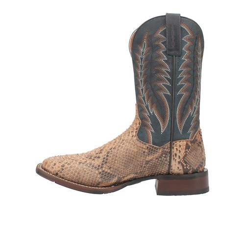 Dan Post Boots Templeton Python Embroidered Pull On Square Toe Cowboy ...