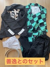 Demon Slayer Cosplay Tanjiro Zenitsu Full Set L/M Size Costumo Wig Option Japa