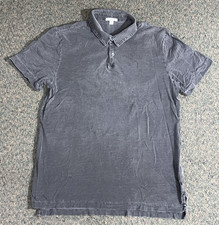 Standard James Perse Polo Shirt Mens 3 Large Gray Supima Cotton Short Sleeve USA