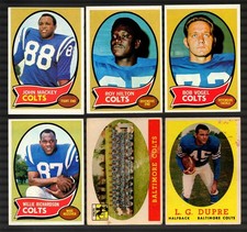 Lot of (6) Post WWII Vintage - Various Years Baltimore COLTS Football Cards