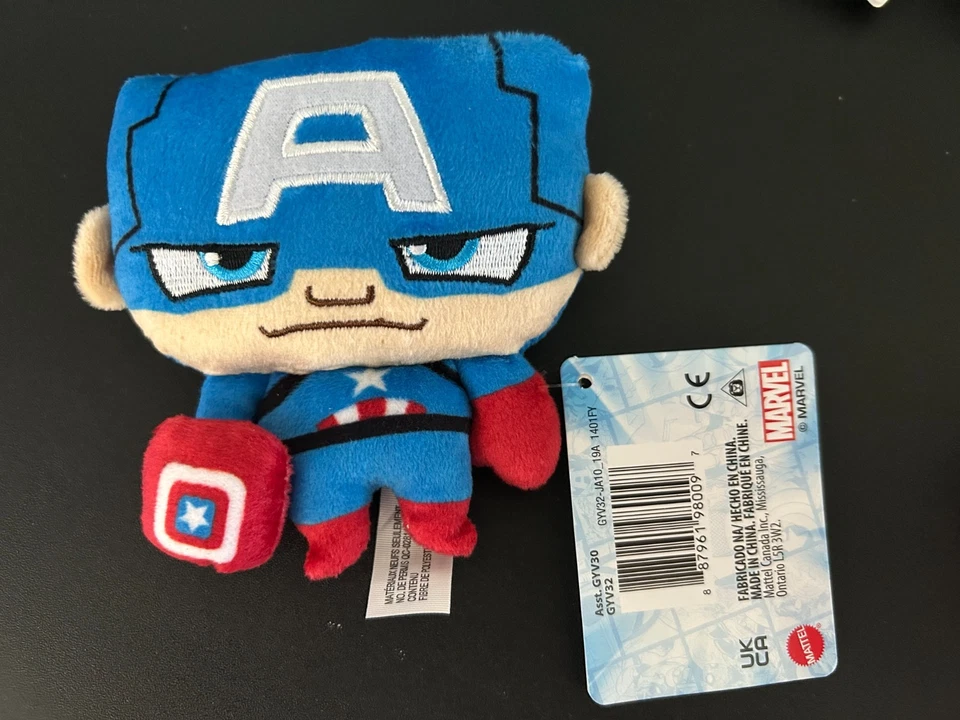 Mattel Toys Marvel Value Plush Flat Head Cute Small 4" Avengers Heros-1BOX 24PC Foto 4 de 4