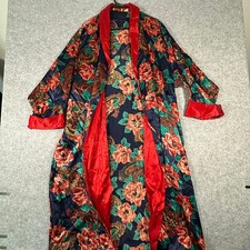 Victoria's Secret Robe Women M/L Multicolor Floral Paisley Satin Long Kimono