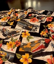 Kalaheo Shirt Men 2XL WWII Air Planes P-51 Mustang Hawaiian Camp Made In USA