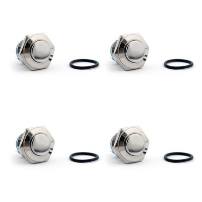 4PCS 16mm 2 Pin Normally Closed High Round Momentary NC Push Button Switch 36...