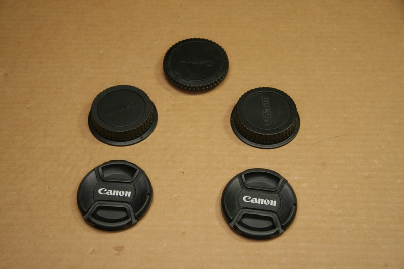 canon EF or EFS body cover 1pc, lens cover 2pcs, lens cap 62mm 2pcs
