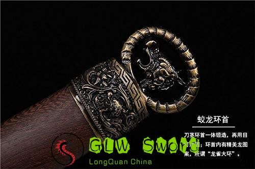 GLW Sword Broadsword Waist Knife Hand Forged Folded Pattern Steel Blade Sharp