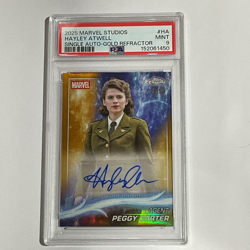 PSA 9 2025 Topps Marvel Chrome Hayley Atwell - Agent Peggy Carter Auto 19/50 L04