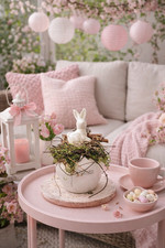 Tiziano Gesteck  Hase auf Ei fertig dekoriert 14 cm