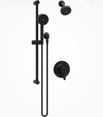Symmons Solarity Pressure Balanced Shower Trim Kit Hand Spray Matte Black