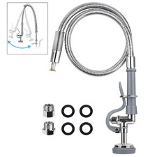 Pre Rinse Spray Valve with Stainless Hose 44inch Flexible Commercial Sink Fau...