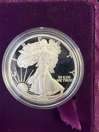 1992-S American Silver Eagle 1oz. - Proof / w/Box  / Beautiful! - No Reserve!