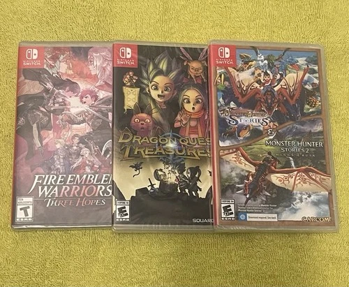 Nintendo Switch New Sealed Video Game Lot Fire Emblem Dragon Quest Monster Hunt