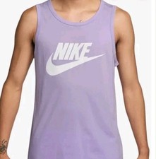 Nike Men's Sportswear Icon Futura Tank Top. Purple. Size Large. 100 Cotton