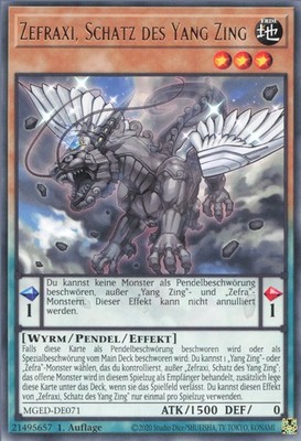 YuGiOh Zefraxi, Schatz des Yang Zing MGED-DE071 Rare Neu unl.